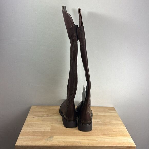 SARTO by Franco Sarto Battina Wide Calf Leather Knee High Boots- Brown- 7.5 M - Picture 3 of 9